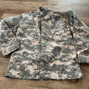 Army camouflage coat combat military uniform jacket S